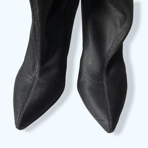 𝅺Badgley Mischka Stiletto Boots Jewel Ronny Shimmer Pointed Toe Evening Sock - Picture 4 of 11